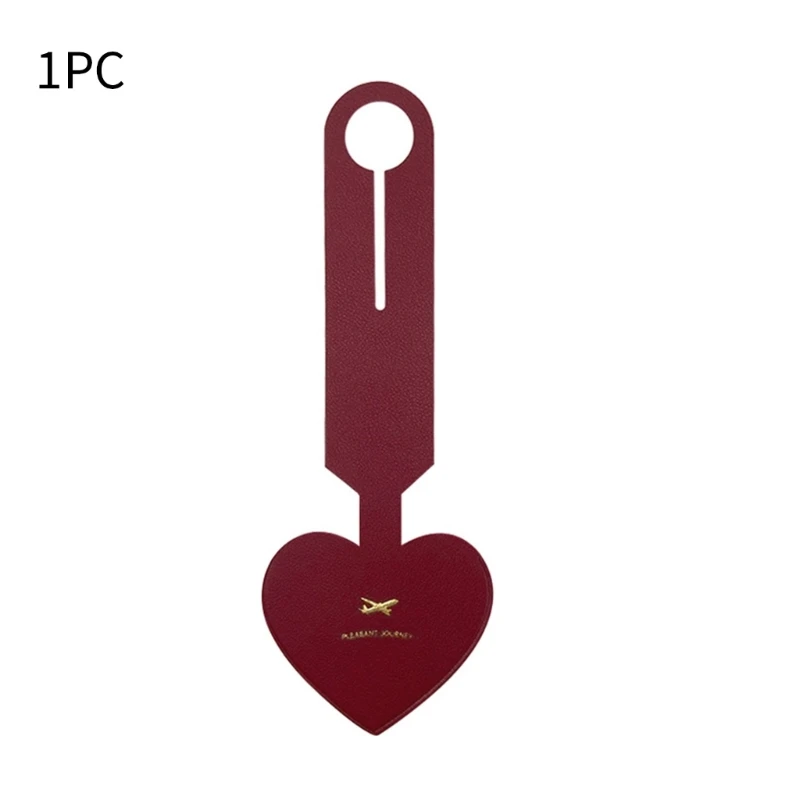 Baggage Backpack Tags Suitcase Luggage Heart Tag PU Leather- Invitation Label