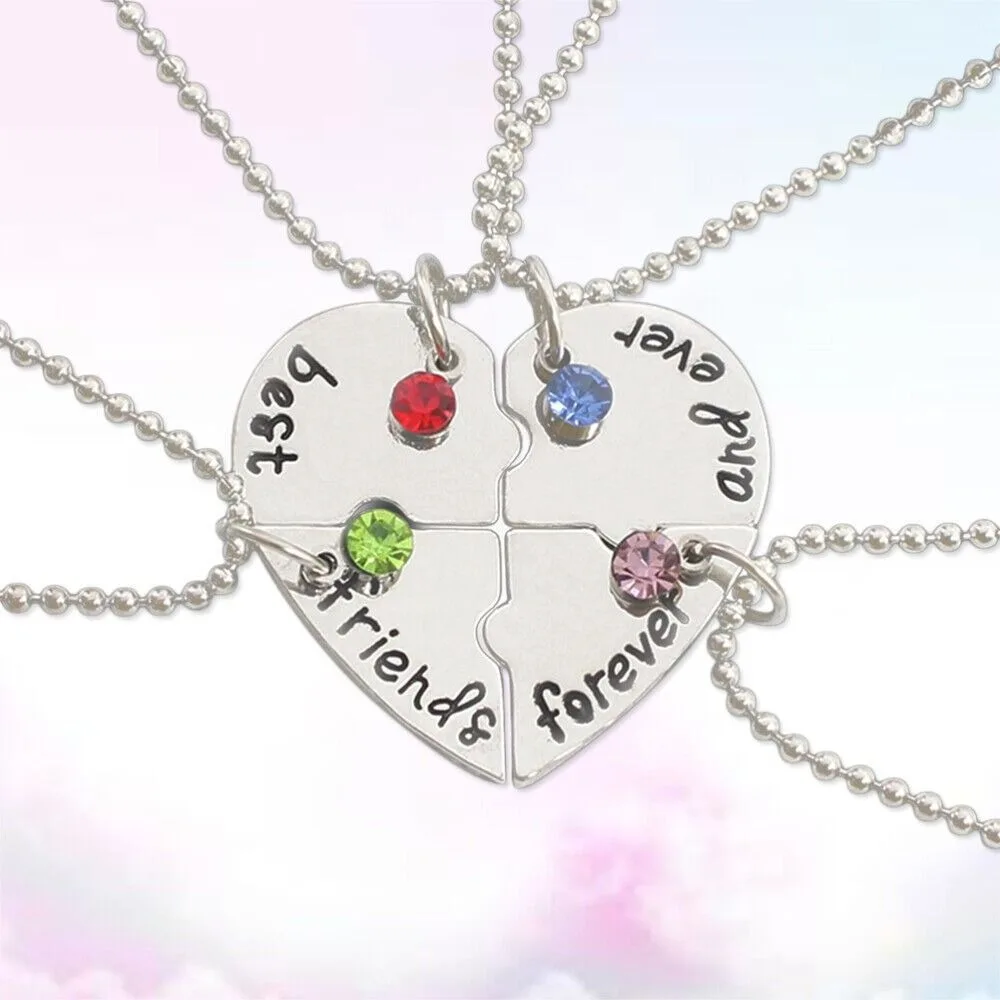 Fashion Nice Gift Best Friend Froever 4 Bff  Womens  Friendship Necklaces
