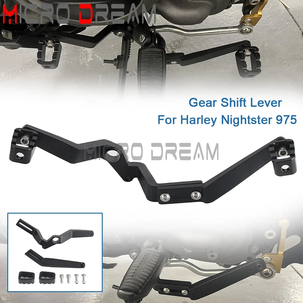 

RH 975 Motorcycle Aluminum Heel Toe Gear Shifter Shift Lever Black Shift Pegs For Harley Nightster 975 RH975 Special 2022 2023