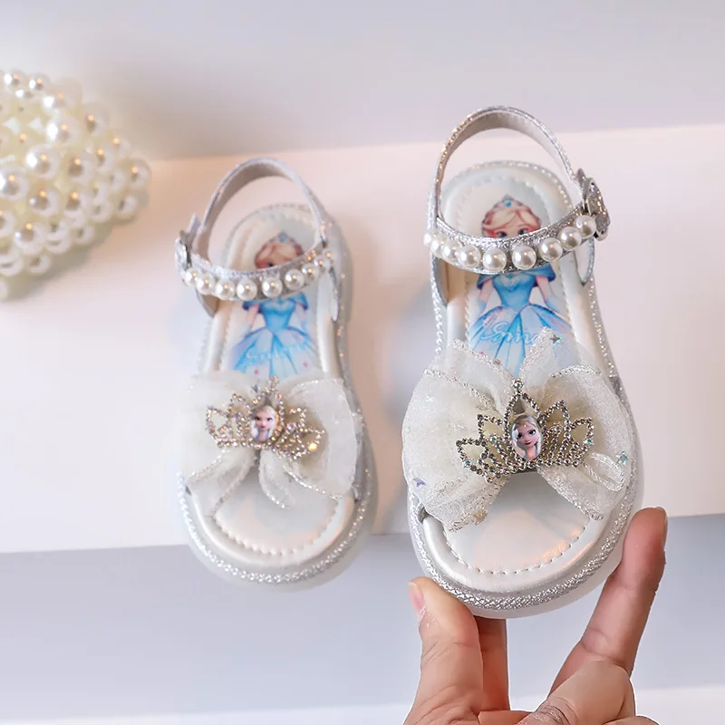 Children Sandals Girls Open Toe Cute Cartoon Princess Sandals Breathable Anti-slip Casual Sandals Size 21-30