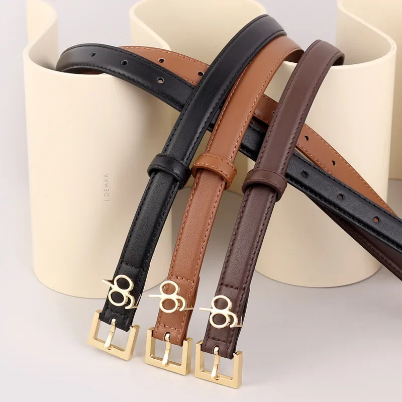 2023 New Luxury Fashion Cowhide Versatile Genuine Leather Women's Belt Premium Sense Universal Set Accessories Vintage Belt