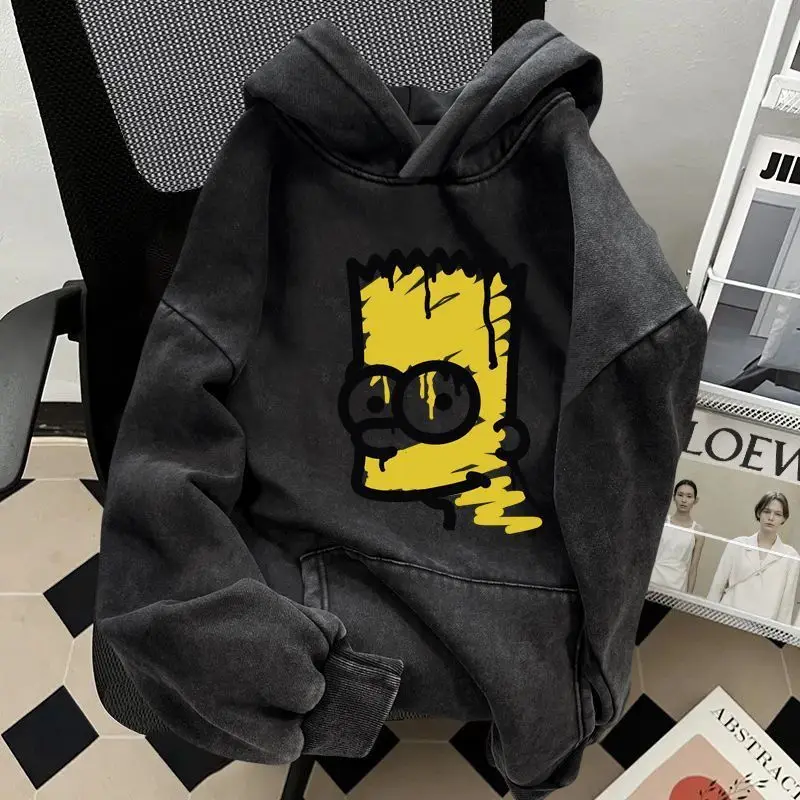 

Большой размер 300 Pou Simpson Waed Vintage Hoodie ex Autumn Winter New Sle Couple's American Sle Cotton Jaet
