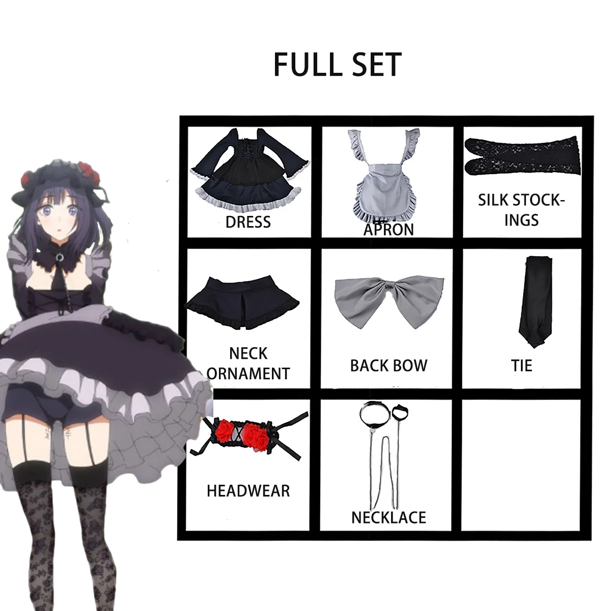 Anime Mijn Dress Up Darling Marin Kitagawa Cosplay Kostuum Meid Cosplay Jurk Halloween Kitagawa Marin Kuroe Shizuku Volledige Set