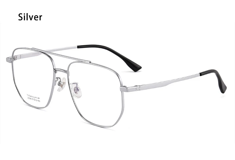 Große Größe reine Titan Brillen ultraleichte Mode Retro Pilot Doppelbrücke Brille optische Rezept Rahmen Mann Frau – Detail 13