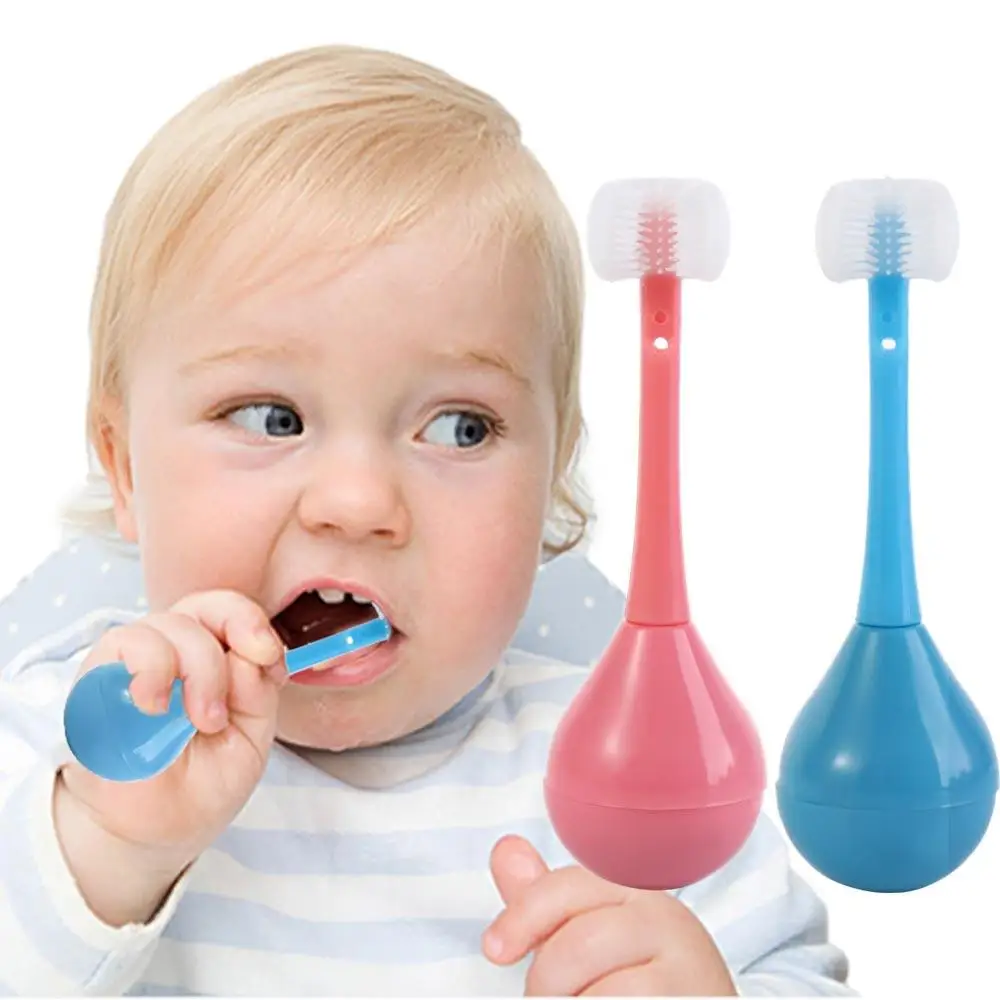 

Travel Toy Age 2-12 Oral Hygiene Silicone Brush Kids Tooth Brush Three Sided Toothbrush Oral Care Brush Children's Toothbrush