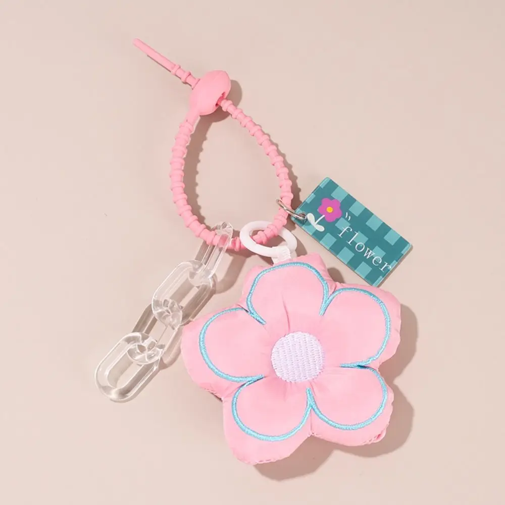 

Dopamine Flower Bag Pendant Cloth Acrylic Chain Fresh Backpack Decoration Bag Match Accessories Bag Charms Floral Lanyard Girl