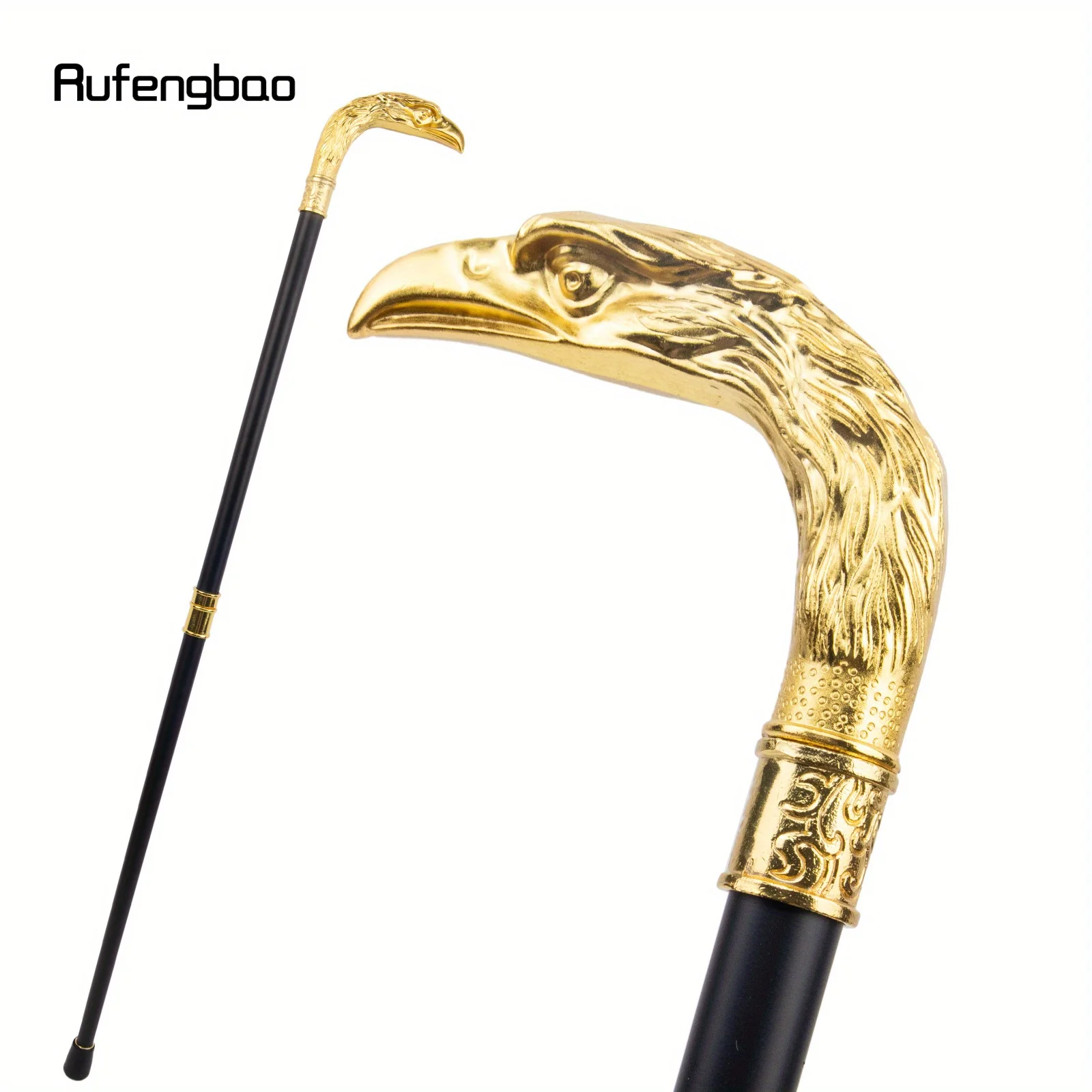 Bastón decorativo Golden Eagle de cabeza larga para caminar, bastón de escenario, bastón decorativo para cosplay y fiestas