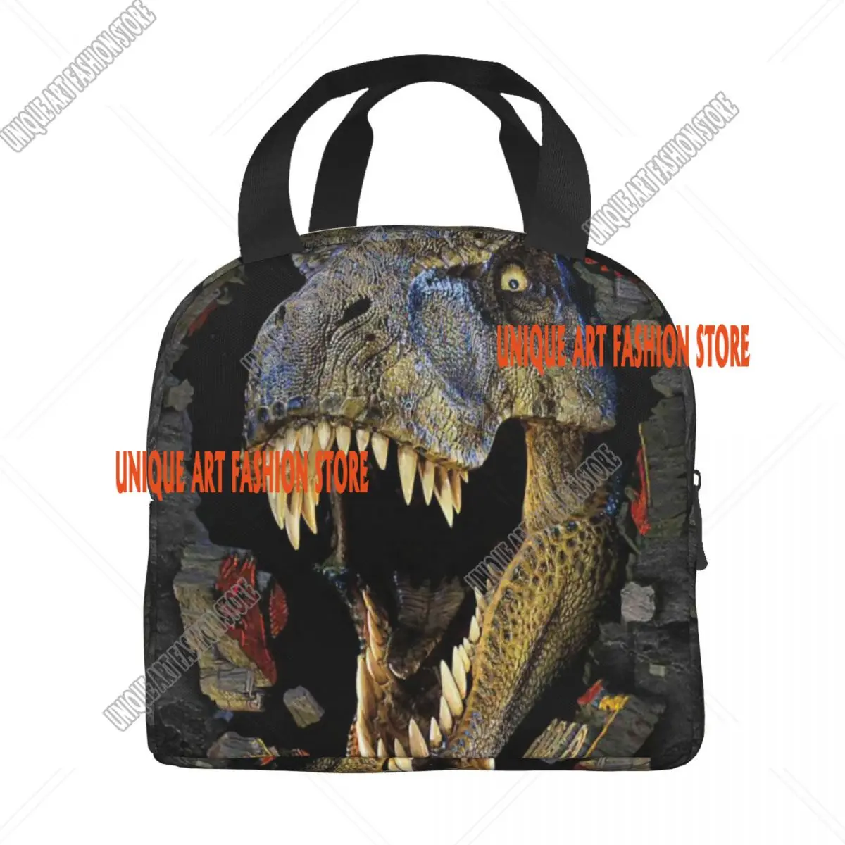 Custom Jurassic Park Logo Insulated Lunch Bag for Women Leakproof Dinosaur Movie Cooler Thermal Lunch Box Kids School Children
