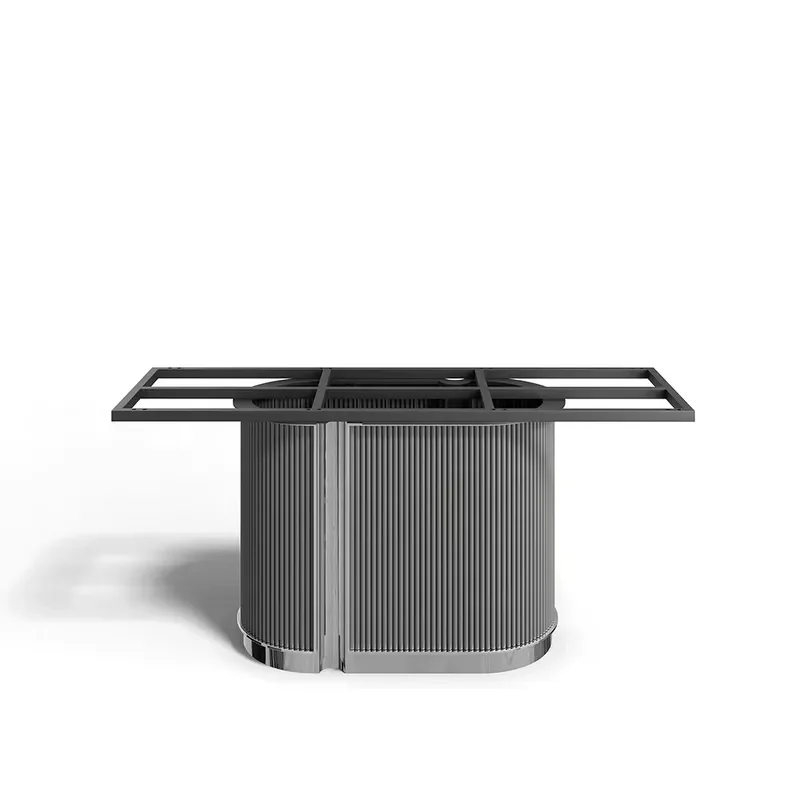 Piano Shape Dinning Table Aluminum Alloy Base Lectern Floorstanding Exhibition Office Reception Counter Exhibition Table