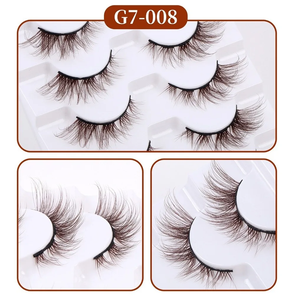7Pairs Black Thick False Eyelashes Curvature C 7-18MM DIY Lashes Extension Lightweight Eye Makeup Tools