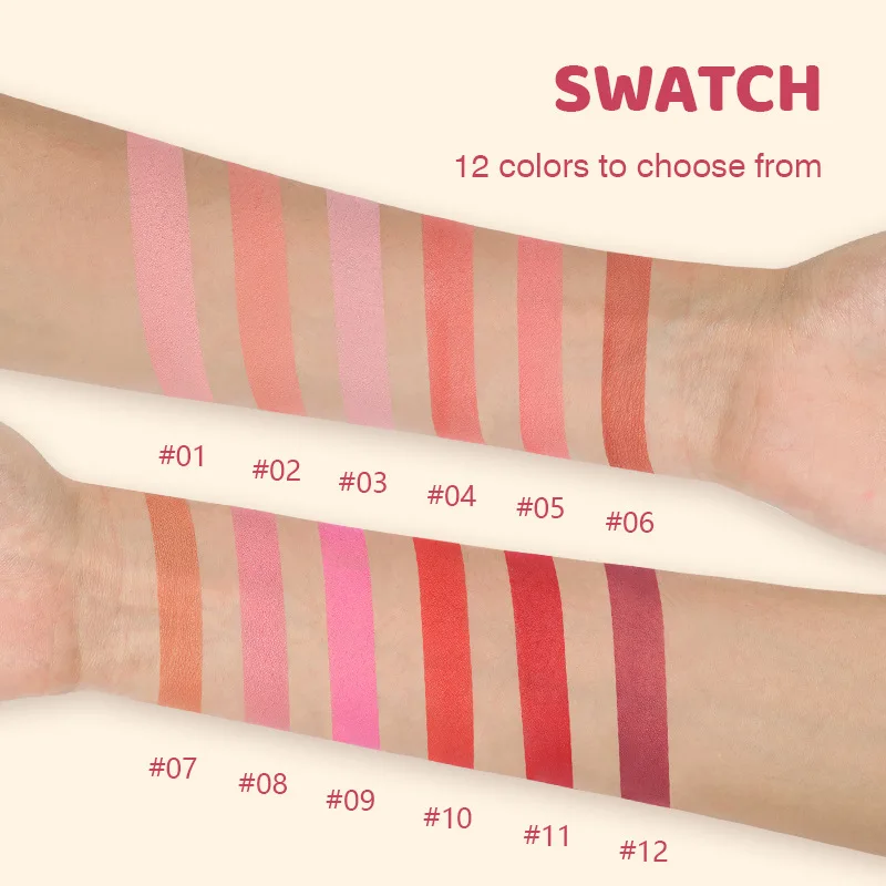 Paleta różu do twarzy Nude Matte Blush Pink Orange Tint Makeup Blush Paleta Długotrwały Rozświetlający Twarz Koreański Czysty Sexy Nowy Puder do Róży