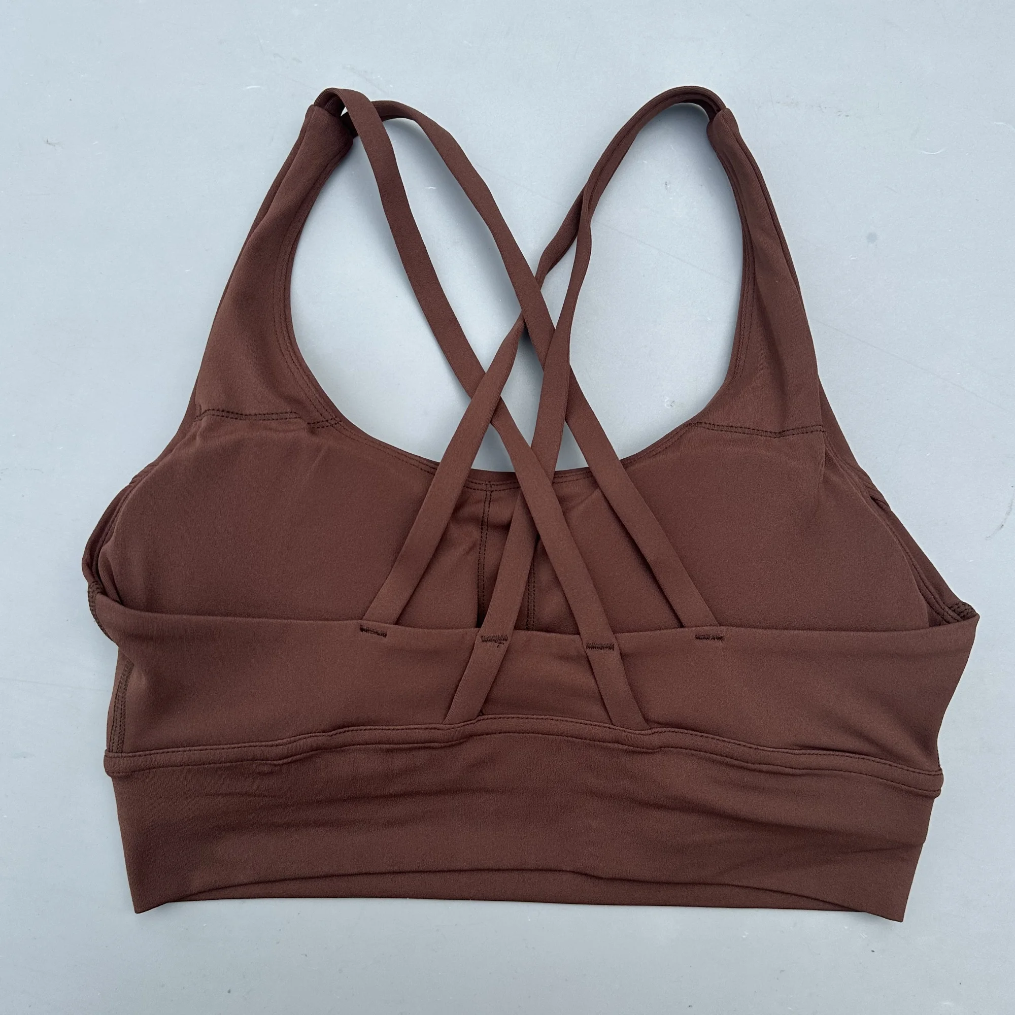 Effen kleur Zachte gekruiste rug Dames Fitness BH Panty Yoga Vest Hoge sterkte Schokbestendig Gym Sport Top Push Up met borstkussen