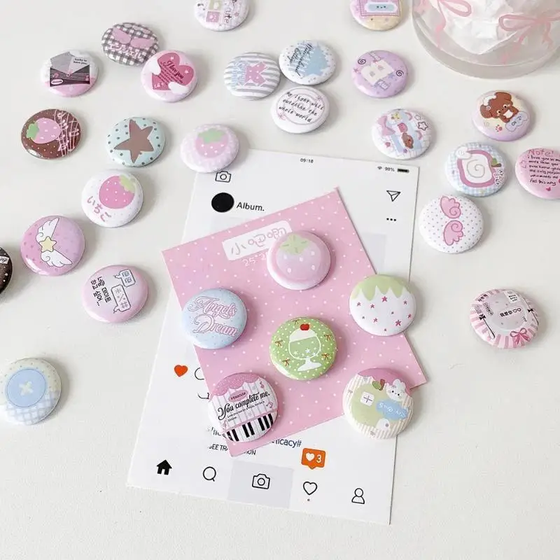 6Pcs 25mm Mini Cartoon Button Badge Set Kawaii DIY Brooch Pins Decor for Backpack Jacket Pencil Pouch Gift