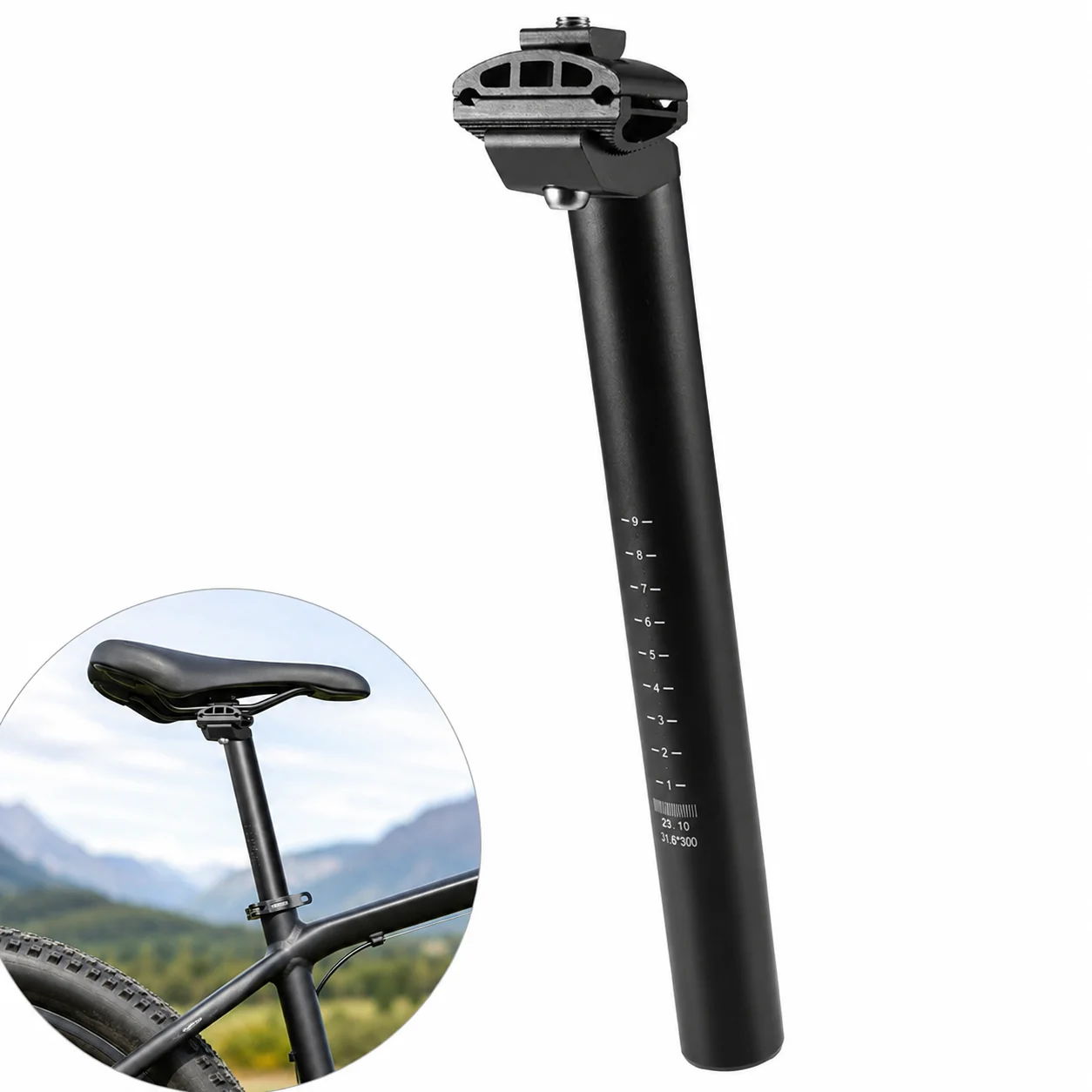 Fahrrad-Sattelstütze 25,4/27,2/30,4/30,8/31,6 X 300mm Aluminium Verstellbare Sattelstütze für MTB Rennrad BMX – Detail 1