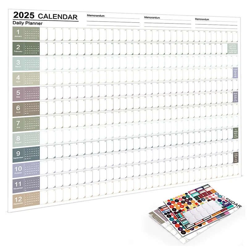 New 2025 Wall Calendar Planner Kawaii Hanging Calendar Yearly Monthly Weekly Daily Planner To Do List Agenda Schedule Organizer