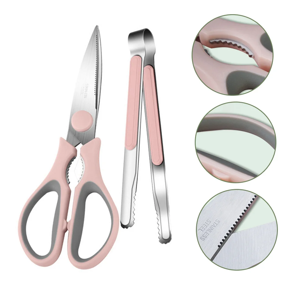 

1Set Barbecue Scissor Tong Set Household Kitchen Food Shear Meat Clamp Multipurpose Bbq Cooking Tool Practical