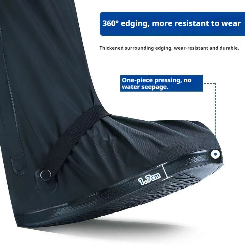 1Pair Rain Boots High tube Shoe Cover 42cm Tall durable Waterproof shoe protector Thick non-slip outdoor shoe cover image 4