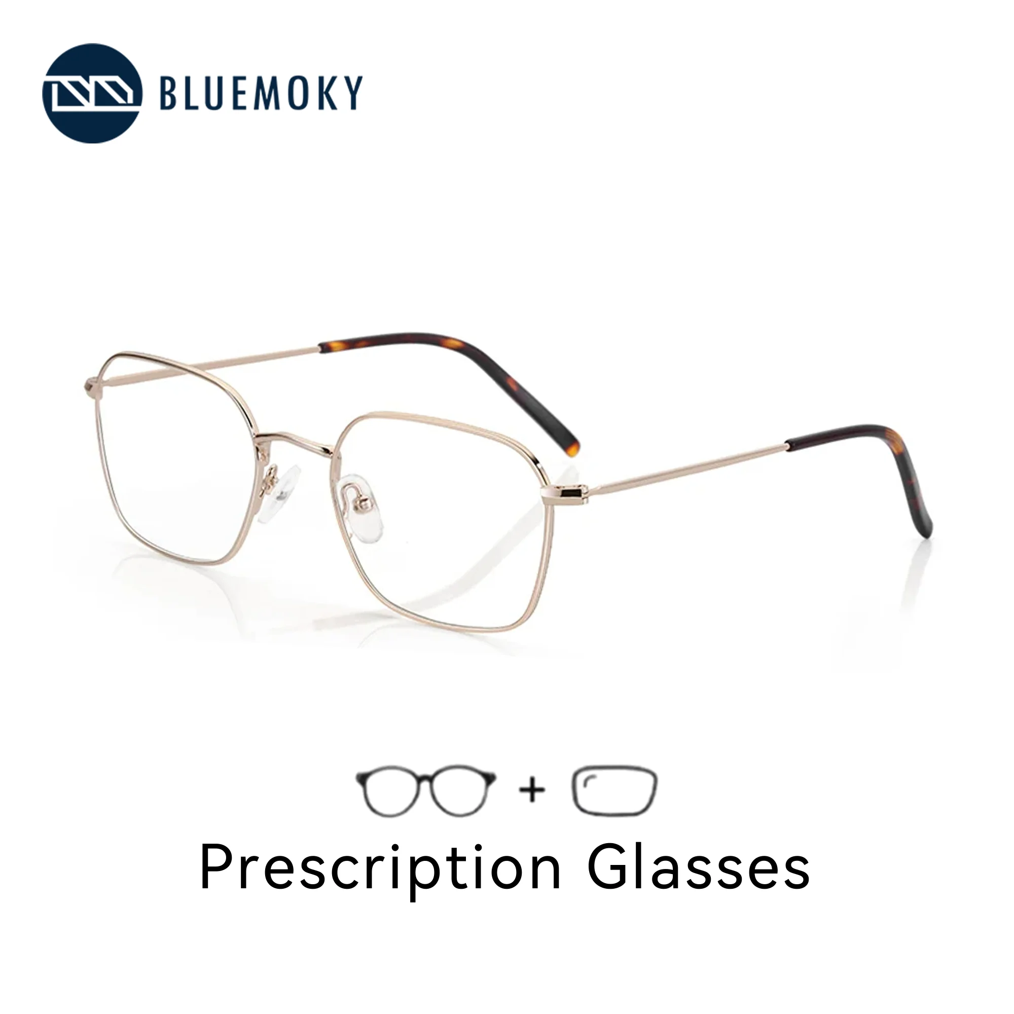 

ZENOTTIC High-quality Metal Square Prescription Glasses Myopia Graduated Eyewear Progressive Medical Eyeglasses for Men Women