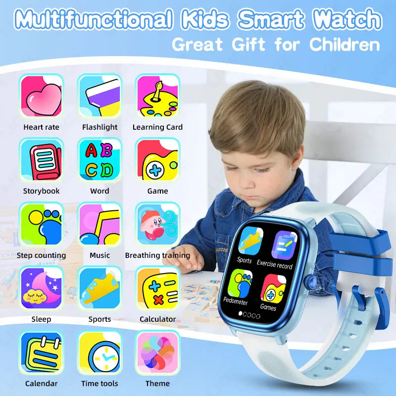 LIGE Gift for Boys Girls 2026 New Kids Smartwatch HD Touch Screen Child Games Smartwatch Music Sports Watch Children Smart Watch