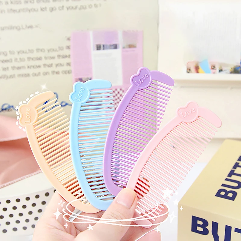 Cartoon Mini Crescent Comb Cute Children's Small Comb Student Carrying Plastic Hairdressing Comb Net Red Small Gift