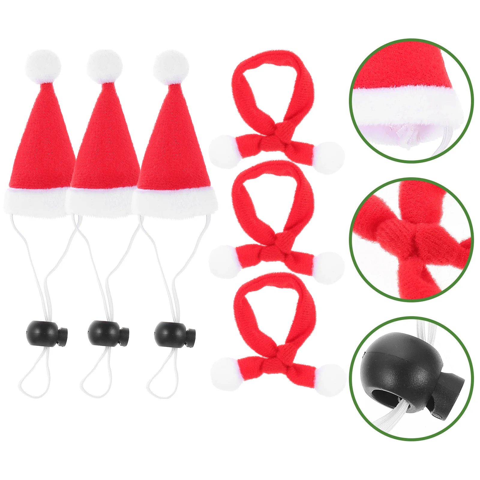 6 Pcs Pet Santa Hat Dog and Scarf Xmas Party Supplies Christmas Decoration Supply Cat Candy Decorations Costume Tree