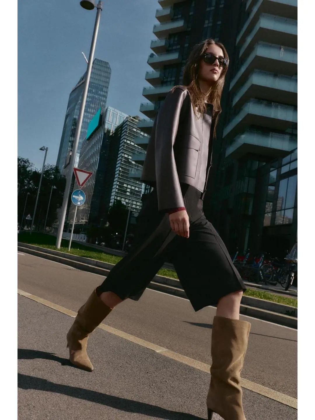 Bermuda casual lunghi a vita alta con design singolo ket Collezione autunnale Comodi pantaloni a gamba dritta da donna