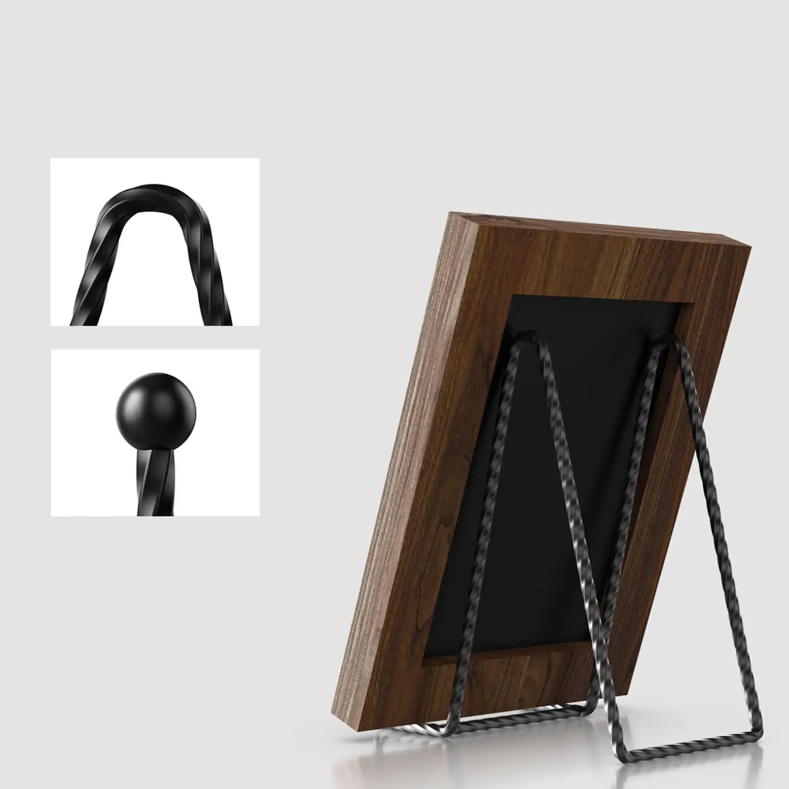 Tabletop Plate Display Stand Metal Easel Holder Photo Frame Rack for Showroom Kitchen and Home
