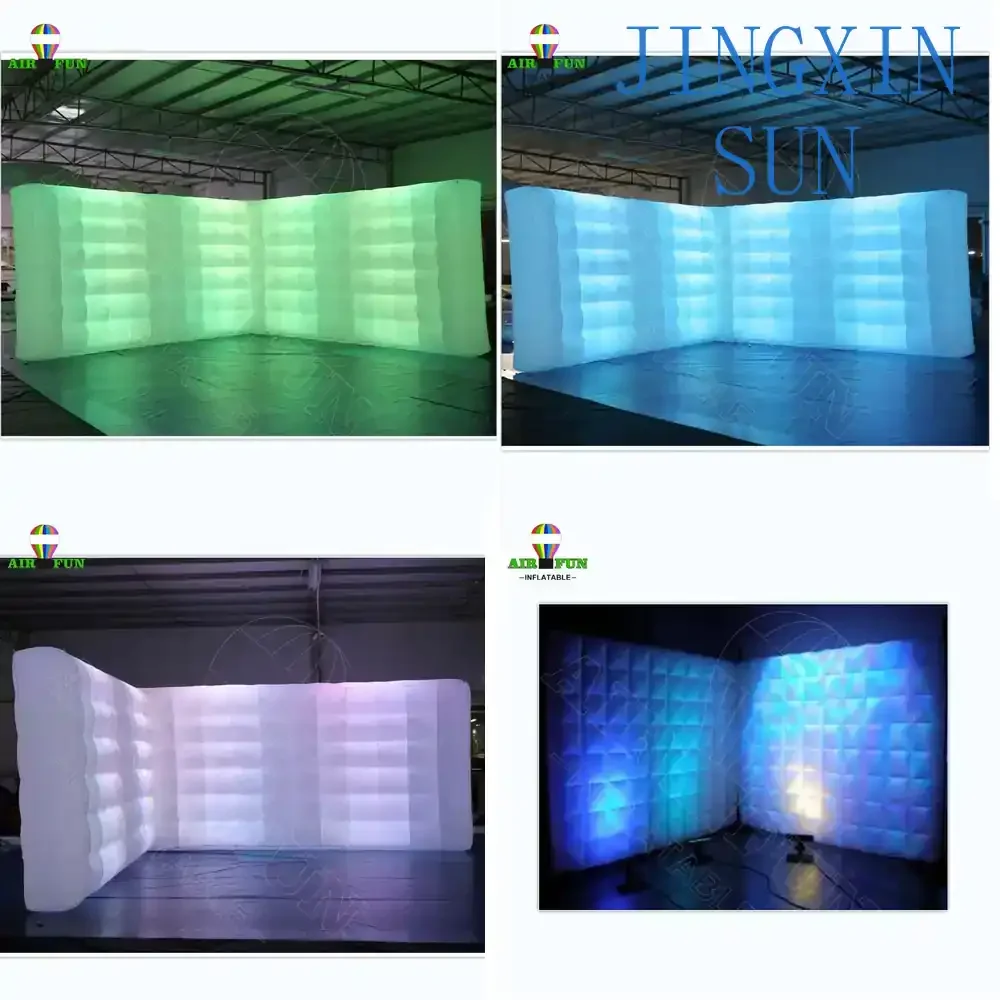AIRUN for Portable Inflatable Wall Partition Room Divider with LED Light for Temporary Space Separation Office Event Use