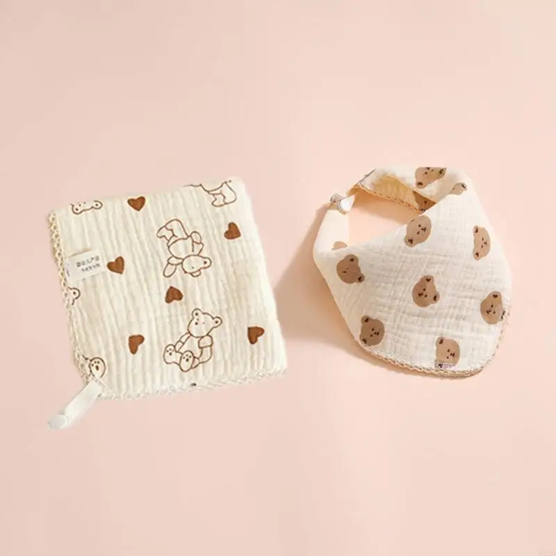 

Q22D Baby Towel Cotton Bib Multipurpose Saliva Towel Burp Cloth Triangle Drool Bib