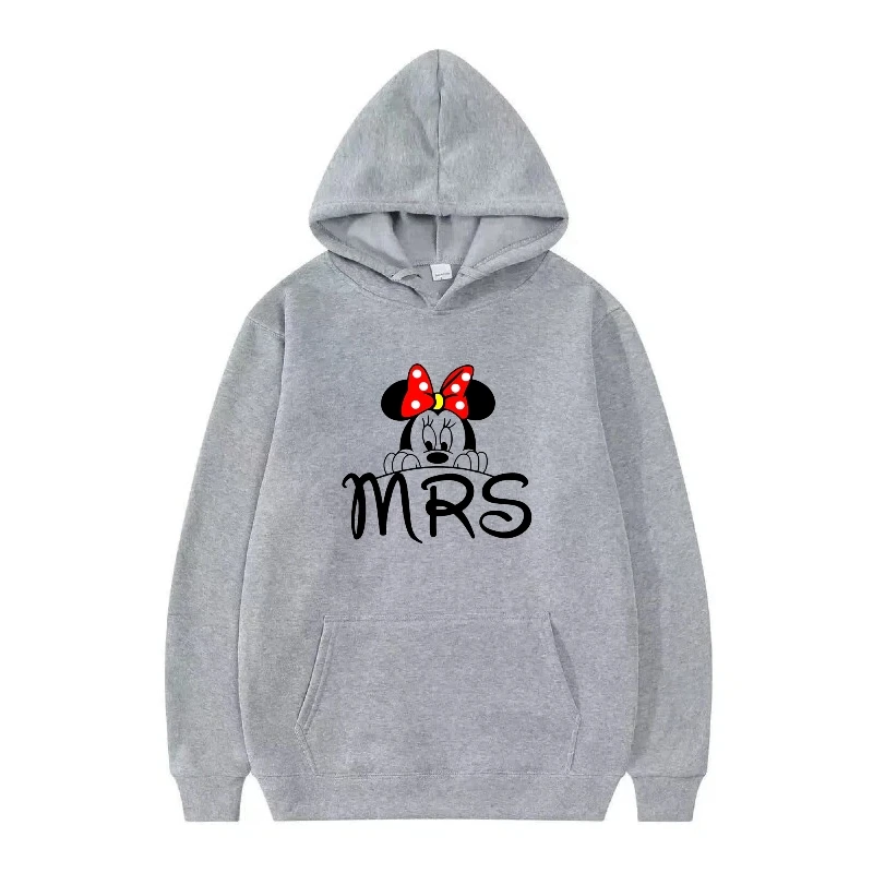 ディズニーミッキーマウスアバターパターンフリース女性黒冬ルーズトップス服プルオーバーレディース安い Y2k パーカースウェット