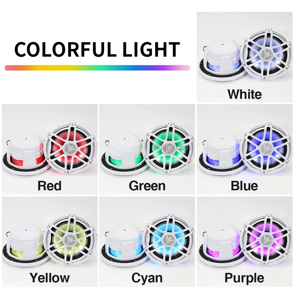 12v iate colorido à prova d'água buzina controle remoto mudança de cor alto-falante marinho alto-falante de iate luz rgb à prova d'água e ferrugem