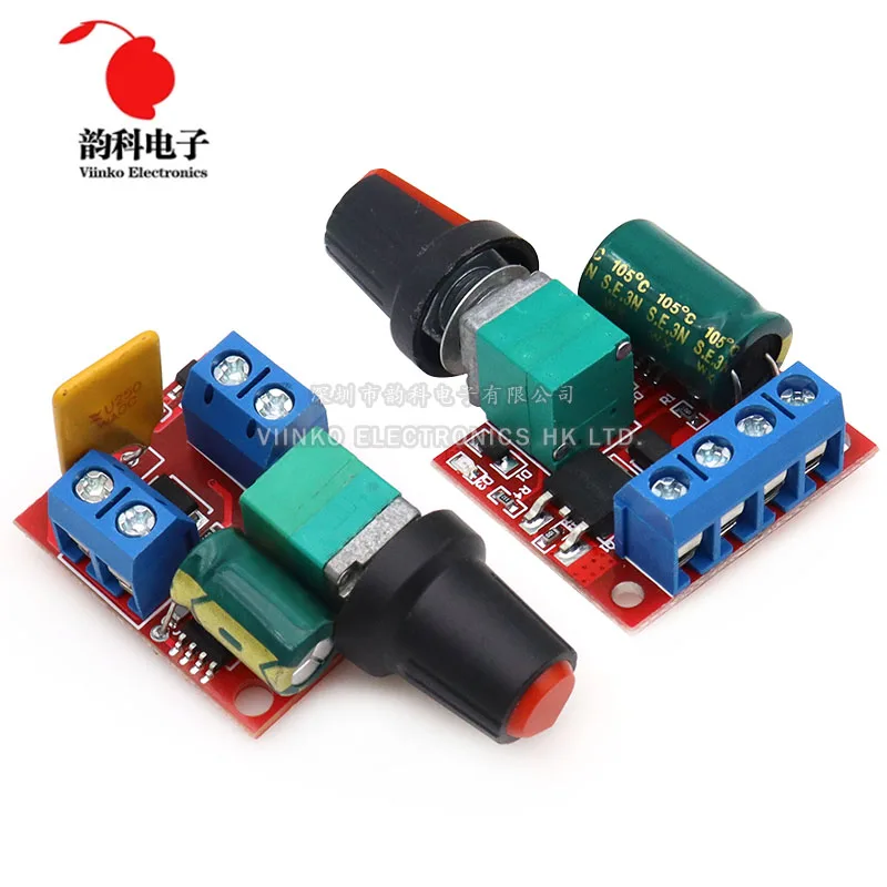 Mini 5A 90W PWM 12V DC Motor Speed Controller Module DC-DC 4.5V-35V Adjustable Speed Regulator Control Governor Switch 24V