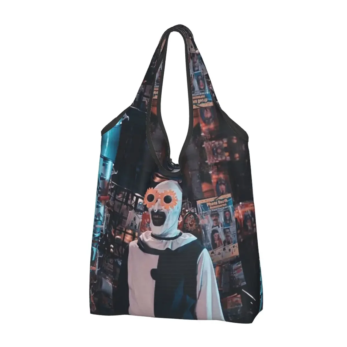 Terrifier 2 Portable Tote Shopping Bags Large Capacity Shopper Bag Grocery Handbag Shoulder Bag