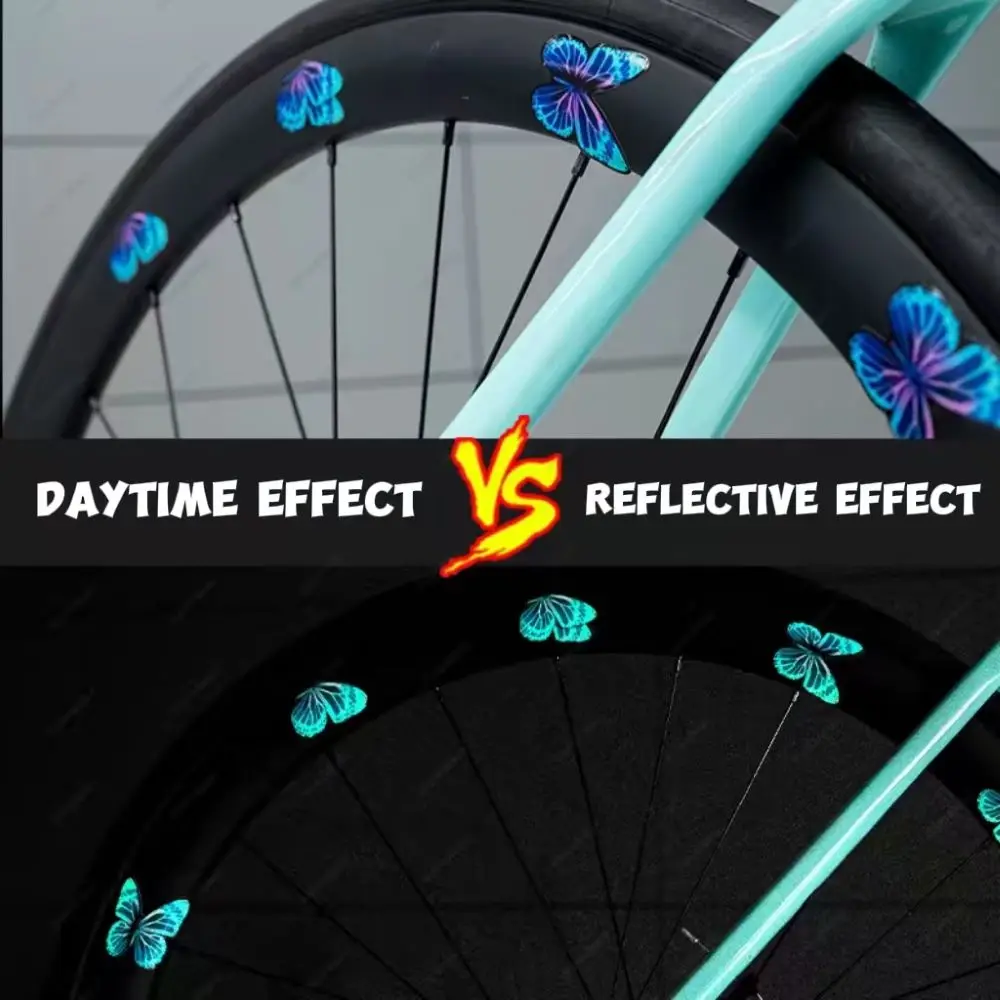 Bicycle Wheel Stickers Butterfly Wheel Stickers Reflective waterproof sticker for road bike Bicycle