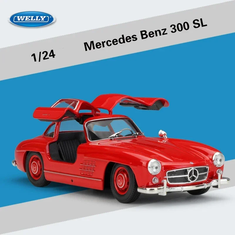 WELLY 1:24 Mercedes Benz 300 SL Classic Car Simulation Alloy Car Model  - Suitable for Children\'s Toys and Collections