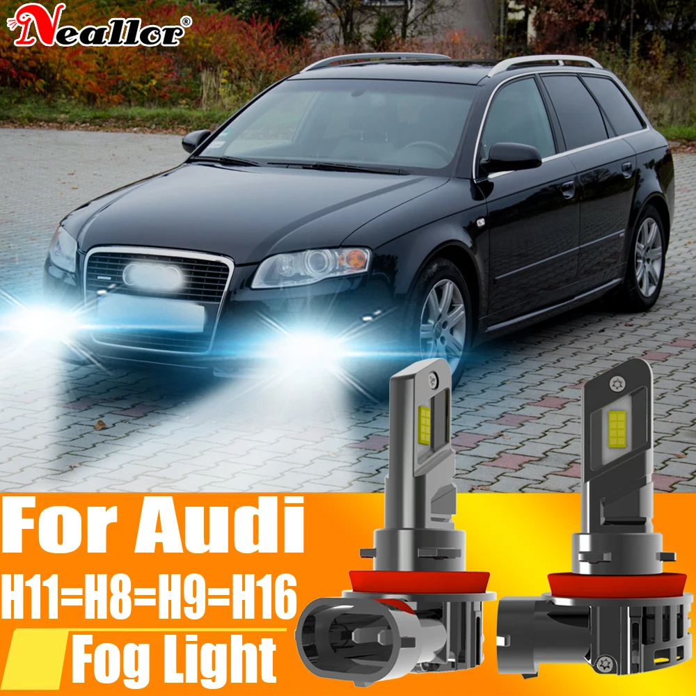 2x H11 H8 Led Fog Lights Headlight Canbus H16 H9 Car Bulb Diode Lamp 12v 55w For Audi A4 8K B8 B7 B6 8H A5 8T A6 C7 Q5 8R TT 8J