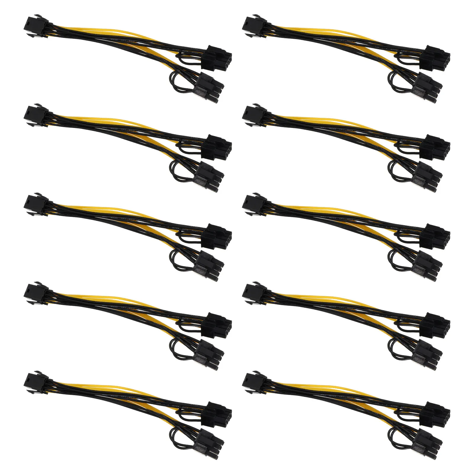 

10 pcs Graphics Card Power Cable GPU Extension Cord Splitter Oxygen-free Copper High Performance Temperature Resistance Reliable