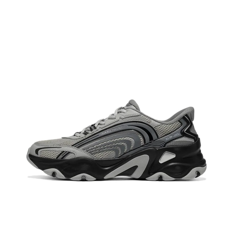 Skechers Panda 5.0 Chunky Sneakers Men's Low Top Gray/Black 232424-GYBK