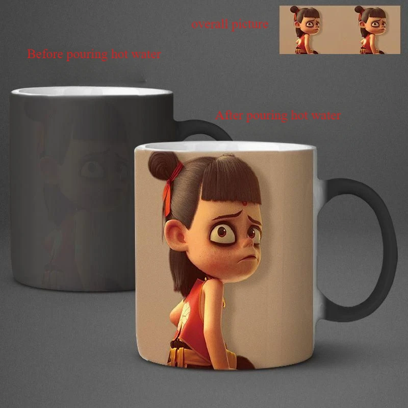 

Anime personality Nezha's demon child cartoon cute ceramic color changing Mark water cup