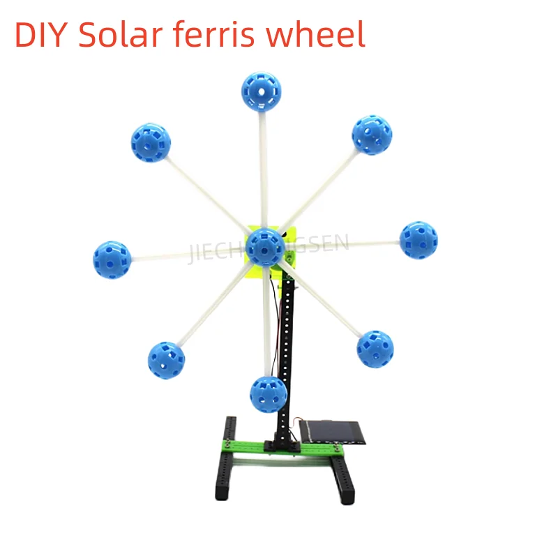 

DIY Kit Solar Ferris Wheel 4,Assembly model,Small invention of Science and technology,Manual assembly materials MOTOR