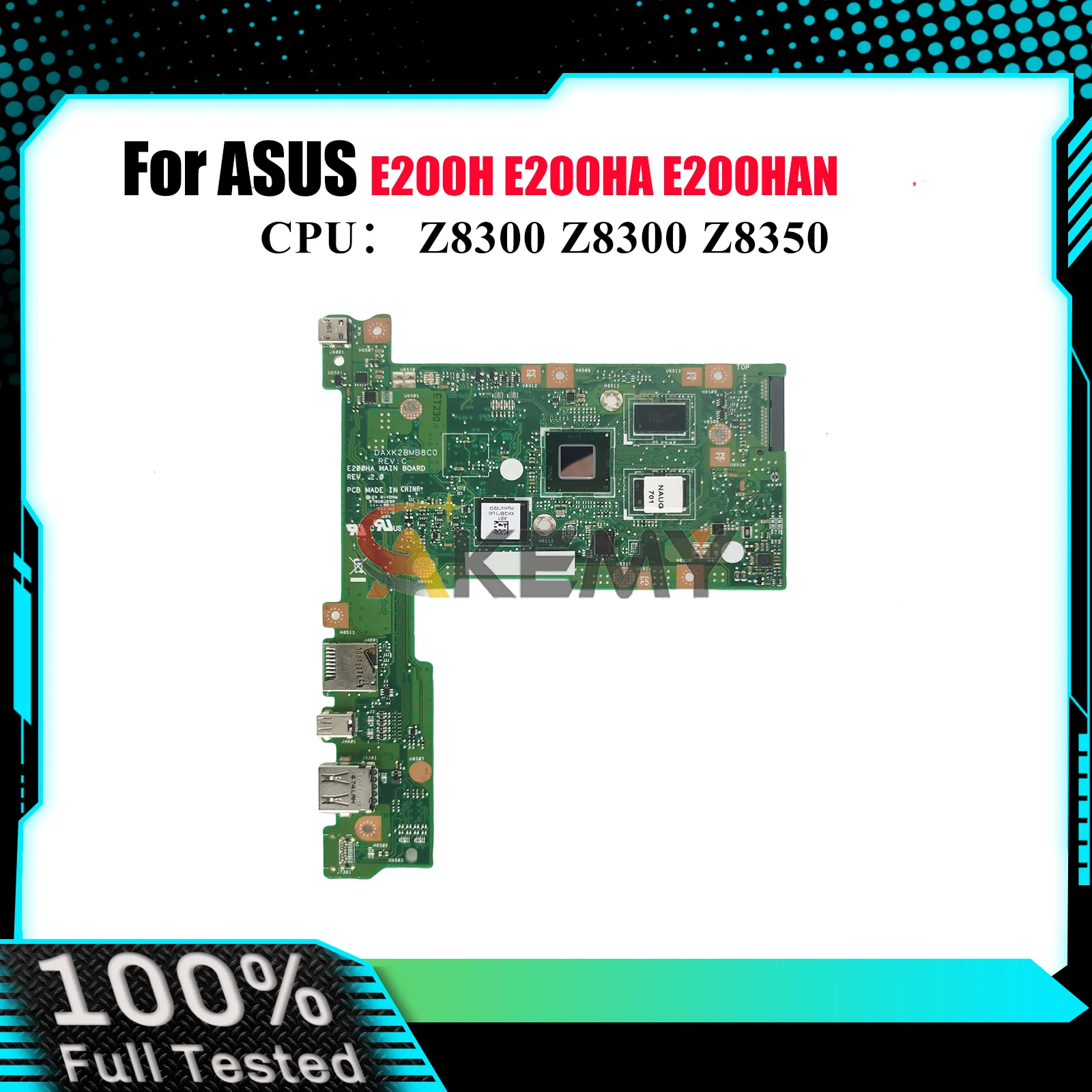 E200ha placa-mãe do portátil para asus ebook e200ha e200h e200han notebook mainboard com z8300 100% testes ok transporte rápido stk