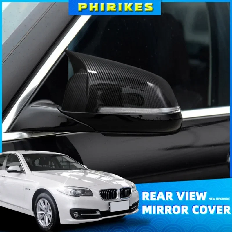 

For BMW 5 6 7 Series Black mirror cover F10 F11 F18 F07 F12 F13 F06 F01 F02 LCL Carbon fiber pattern mirror cover