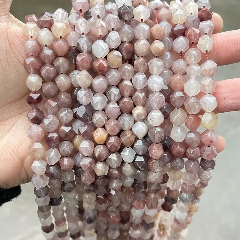 Natural Violet Stone Diamond Shape Beads Faceted Crystal Loose Bead For Handmade Jewelry Maknig Necklace Bracelet Accessory