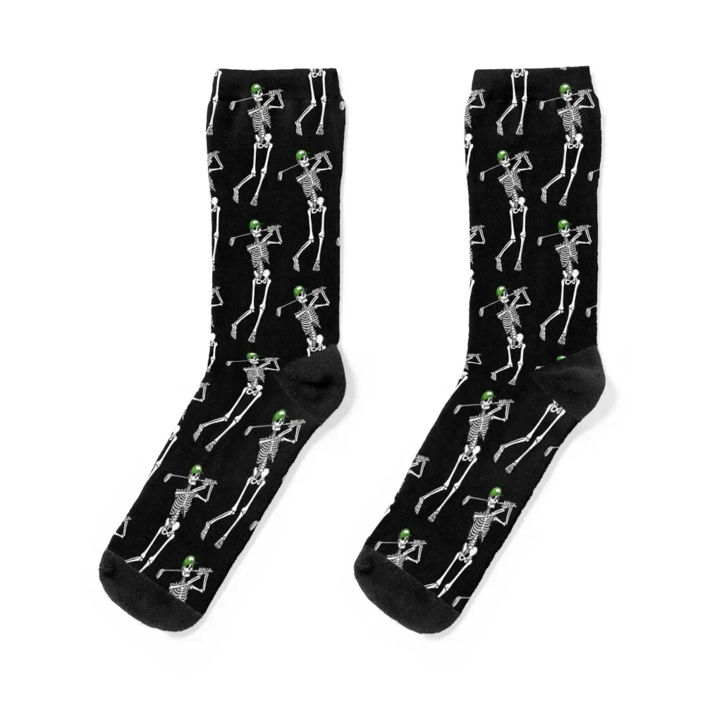 

Golf Funny Golfing Skeleton Golfer Halloween Pattern Socks sheer golf Socks Ladies Men's