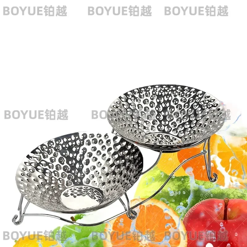 Stainless Steel Fruit Plate Snack Serving Tray Dessert Dish Modern Party Buffet Home Kitchen Dining Catering Display