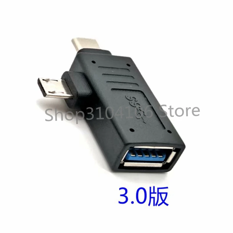 Otg usb 3.1 type c + micro usb ذكر إلى usb 2.0 usb 3.0, أنثى محول موصل, 2 في 1 محول