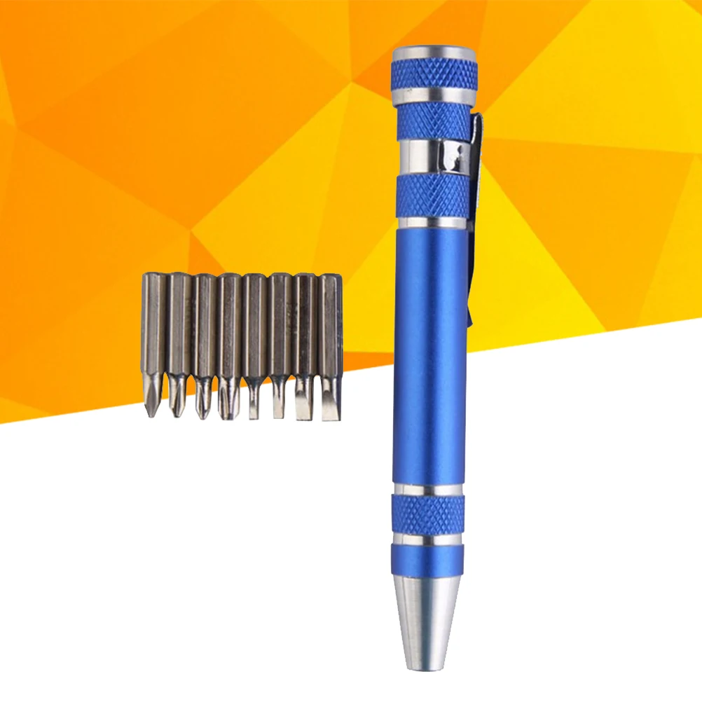 

8 in 1 Mini Multifunction Pen Screwdriver Set Precision Aluminum Alloy Portable Repair Tools Kit with Clip for Cell Phone Tablet