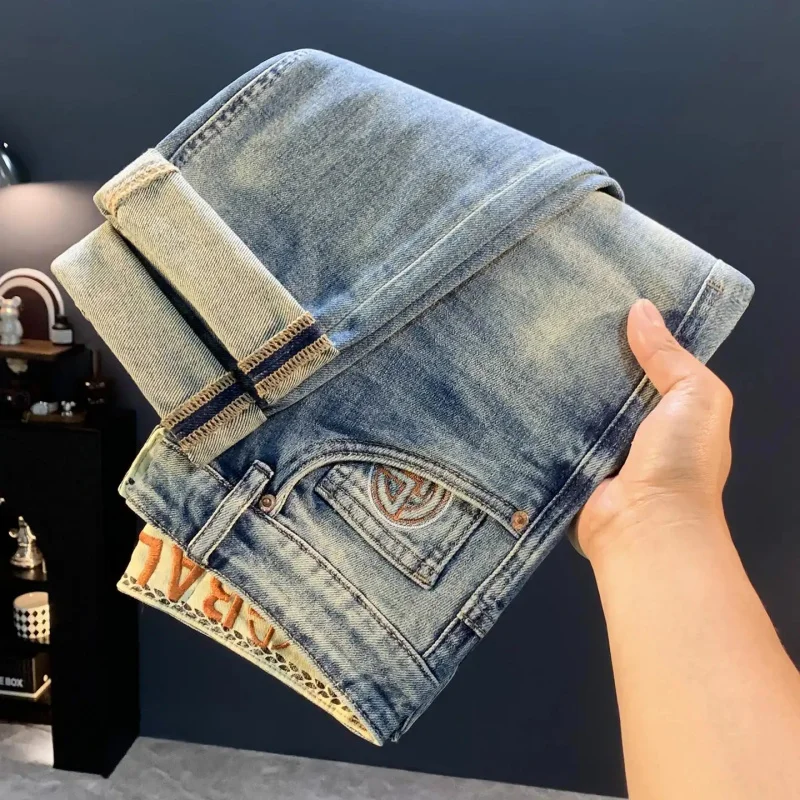 2026 Vintage Spring Summer Jeans For Men Fashion Luxury Stylish Versatile Slim Fit Skinny Leg Straight Leg Denim Casual Pants St