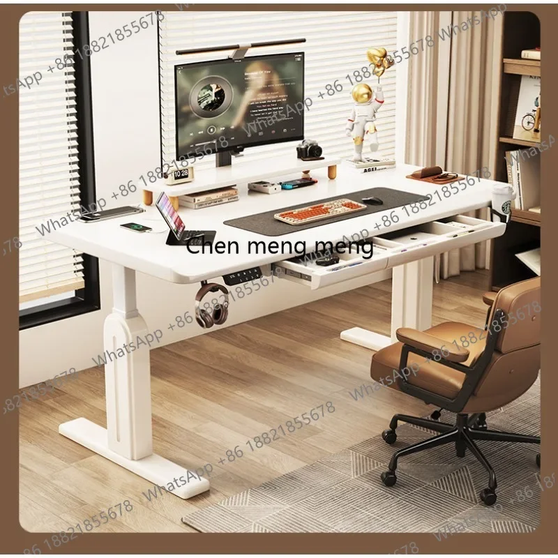 

F150 Solid wood electric lifting table Computer desk with solid wood drawer Learning e-sports desk Workbench