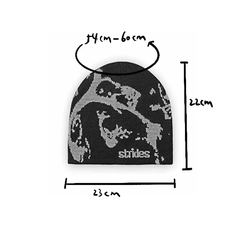 Men Beanie Wool Caps Fashion Wnter Knit Vintage Y2k Hats Strides Splatter Beanie Korean Streetwear Aesthetic Unisex Accessories